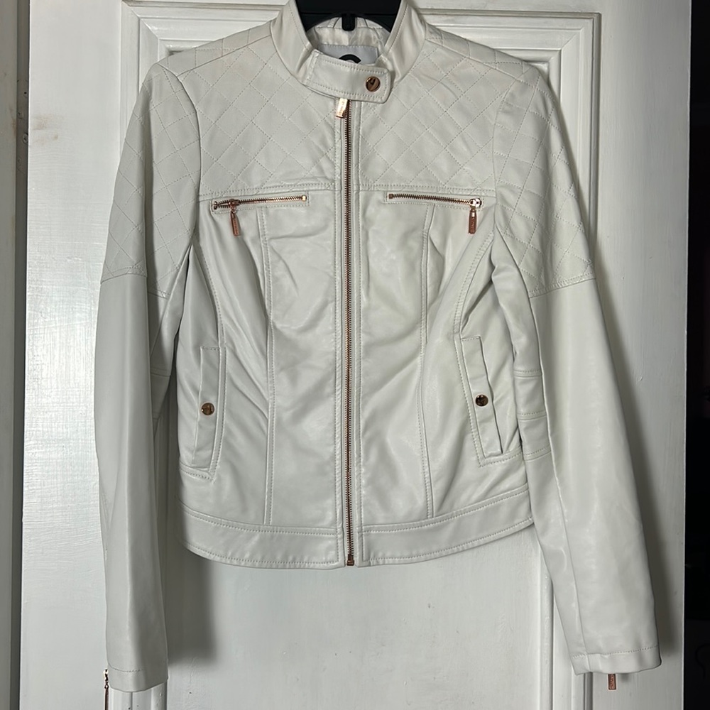 G by Guess White Leather Jacket